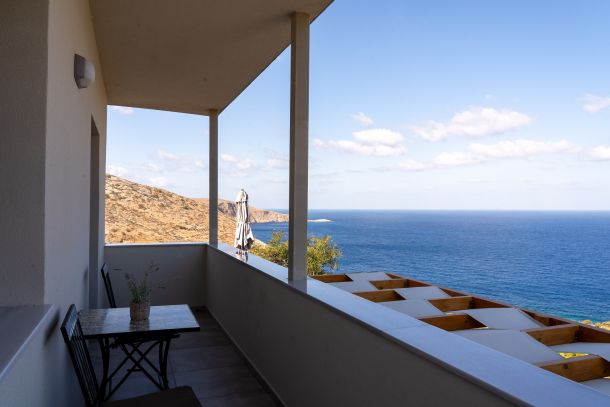 Balkon uitzicht op zee Kreta