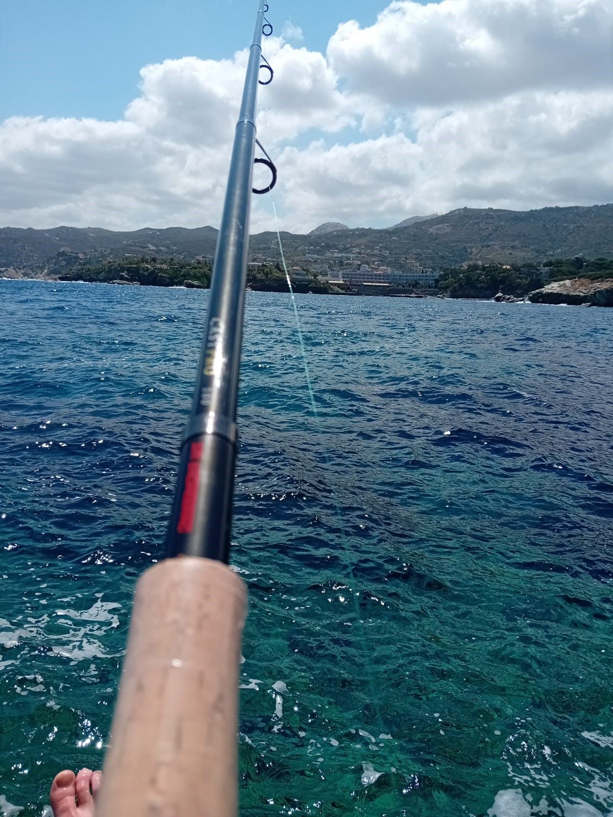 Vissen hengel op zee
